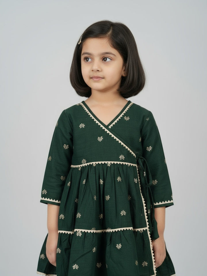 Girls Heart Printed Angrakha Kurta and Sharara Set | SHOBITAM