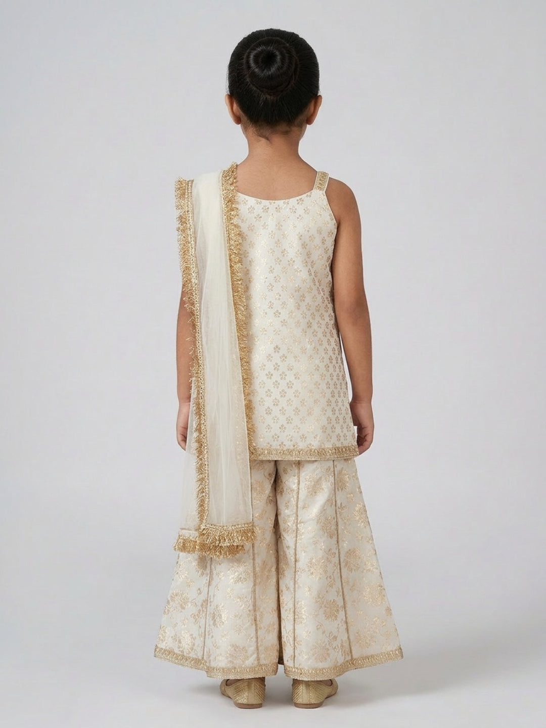 Girls Floral and Sequined Sharara Set with Dupatta | SHOBITAM