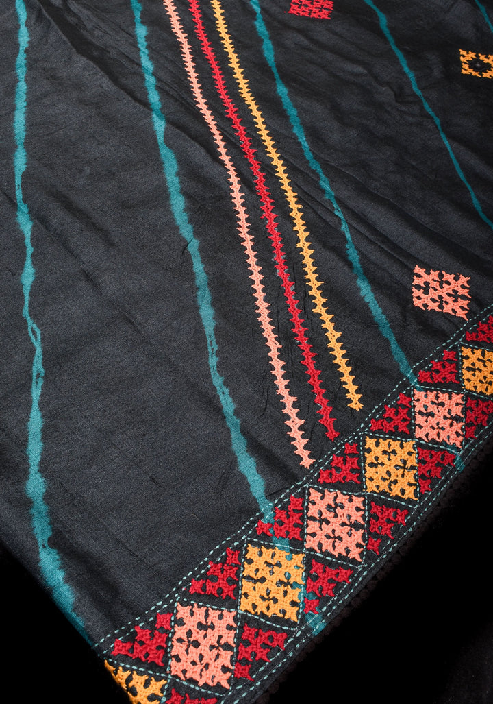 Sindhi Hand Embroidery On Pure Tussar Silk saree , Light Mirror Embellishments | SILK MARK CERTIFIED