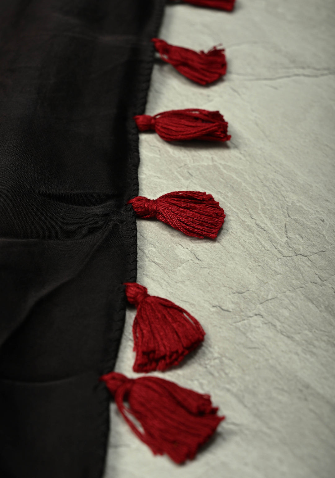 Indigo Ajrakh Block Print on Modal Saree with Mirror Work