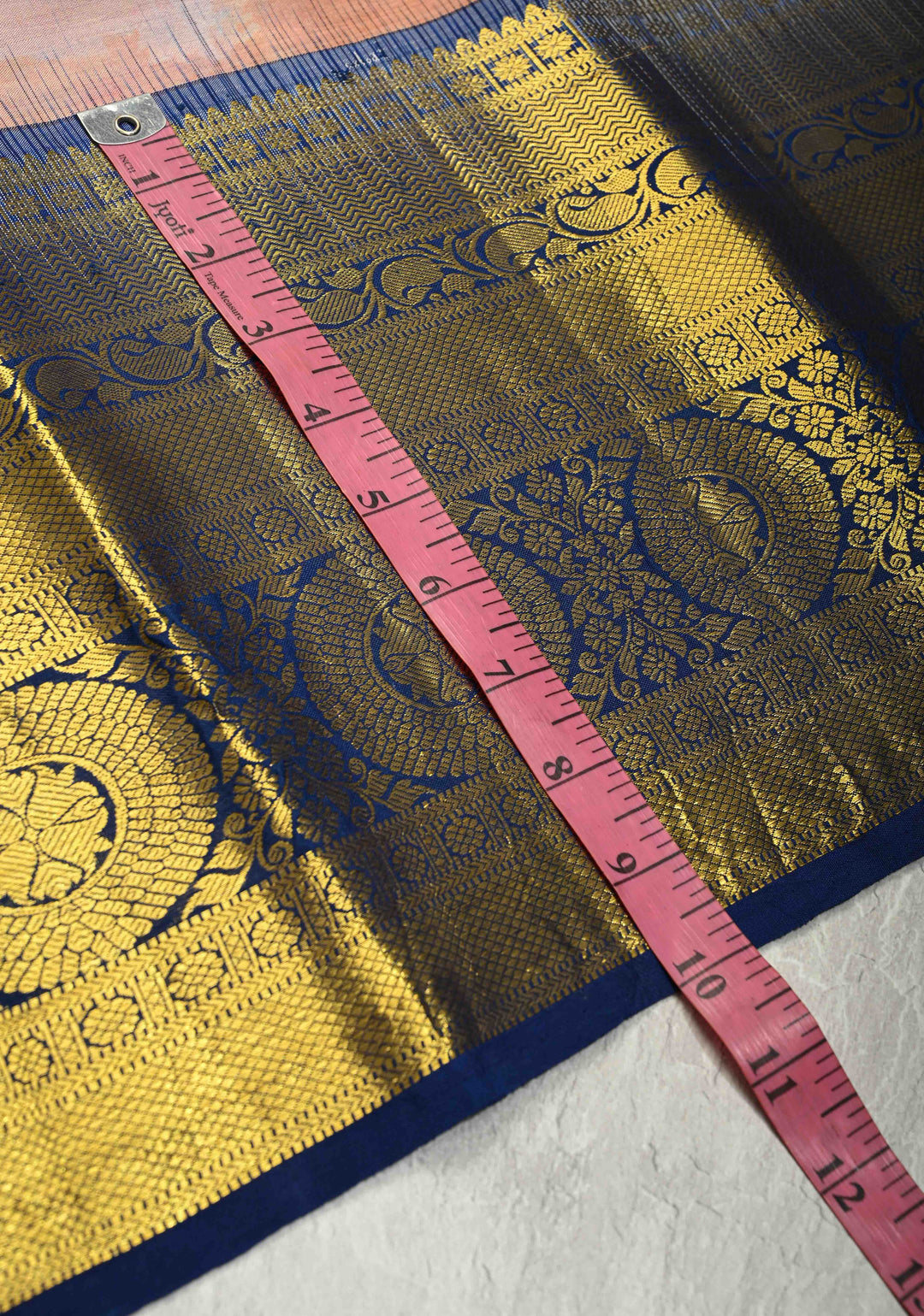 Pastel Hued Pure Kanjivaram Silk Saree with Floral Digital Print and Contrast Wide Zari Border | SILK MARK CERTIFIED