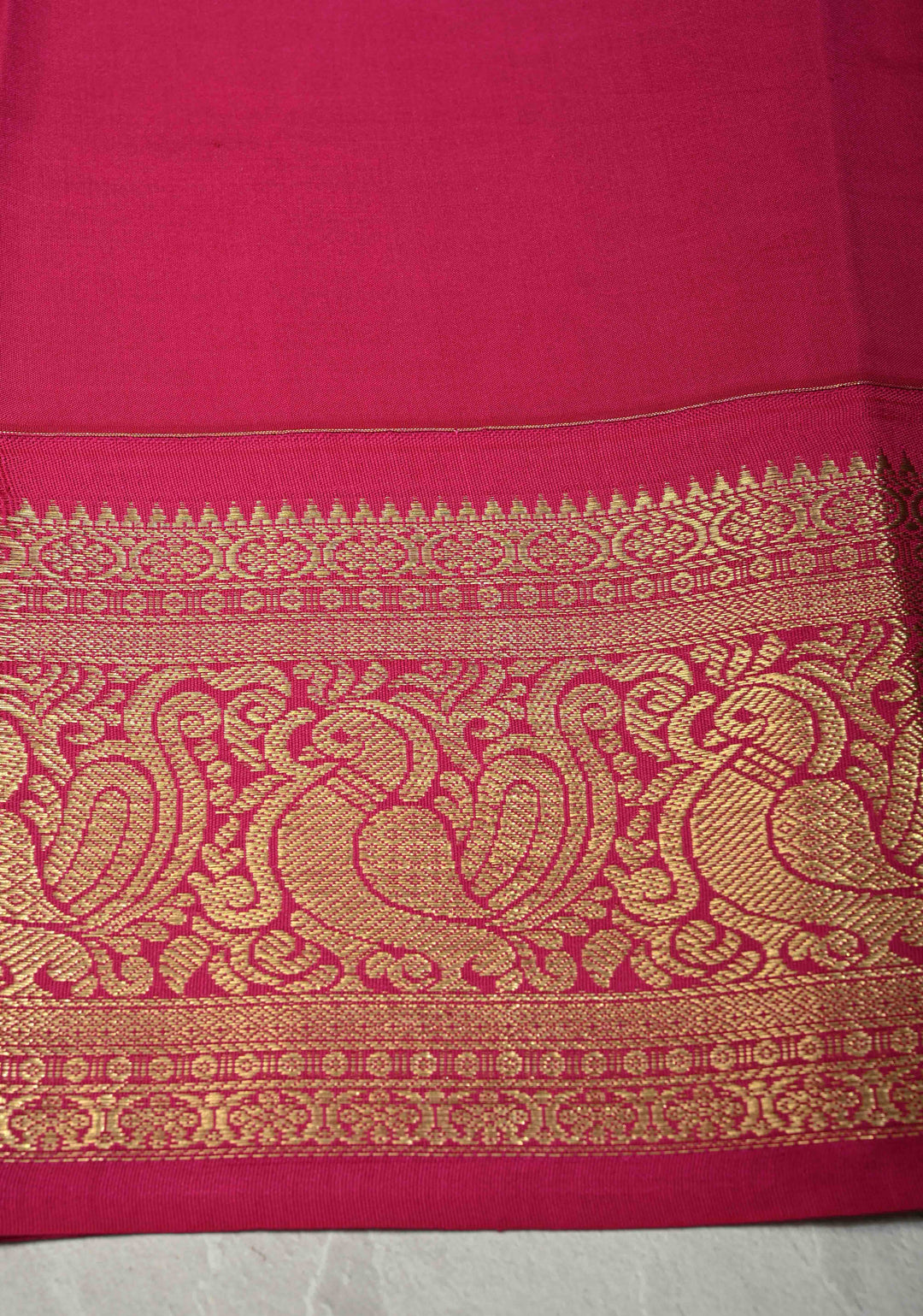 Cyan Pure Kanjivaram Silk Saree with Tropical Floral Digital Print and Contrast Zari Border | SILK MARK CERTIFIED