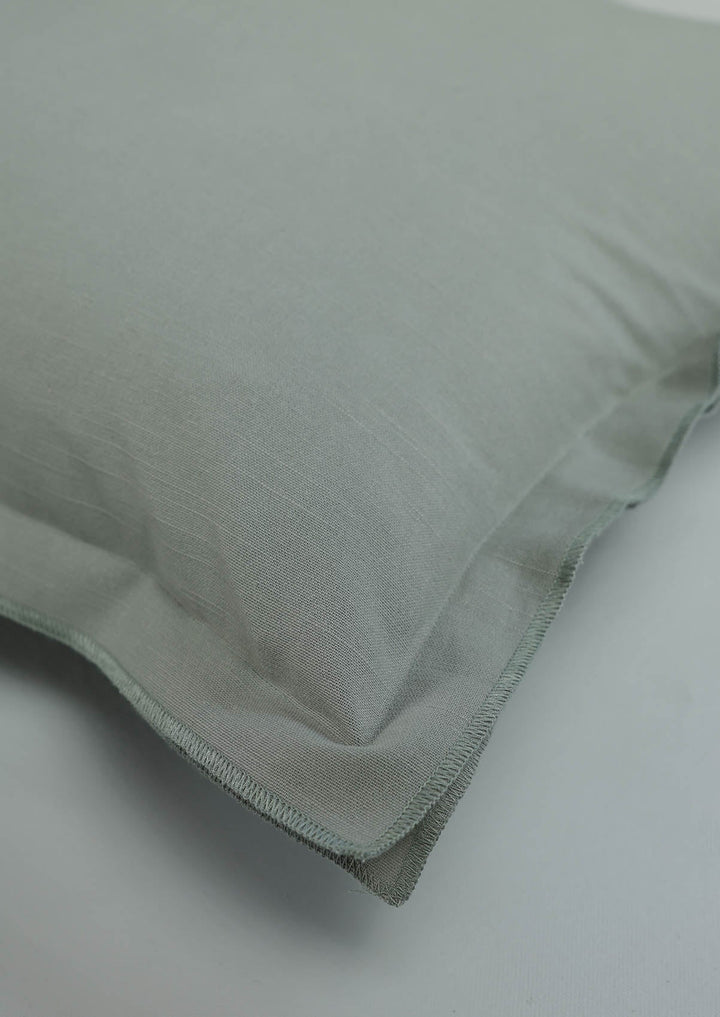 Basil Green Solid 100% Cotton Cushion Cover For Sofa | SHOBITAM