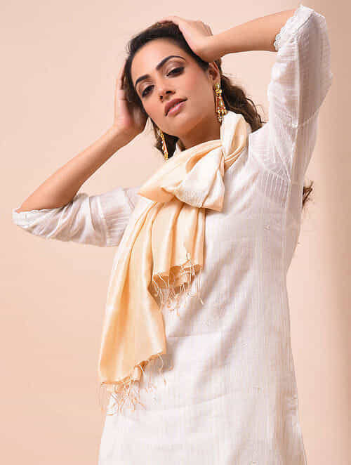 Hand Woven Shibori Pure Silk Stole | SHOBITAM