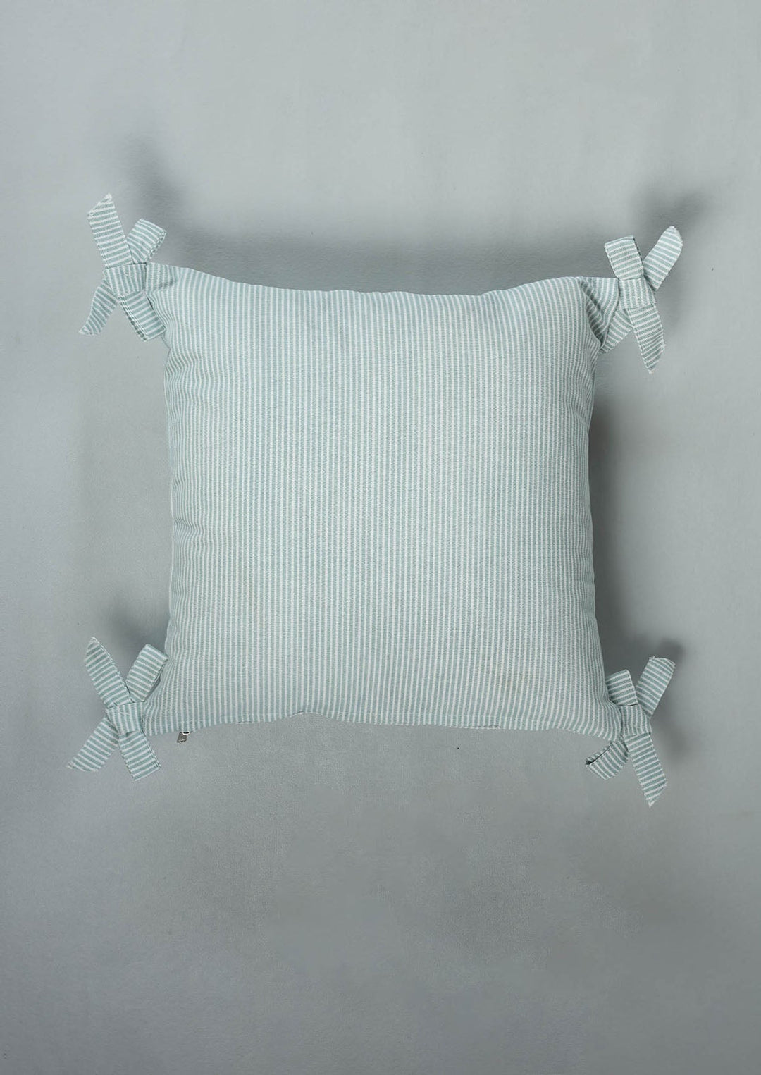 Belle Teal Embroidered 100% Cotton Cushion Cover For Sofa | SHOBITAM