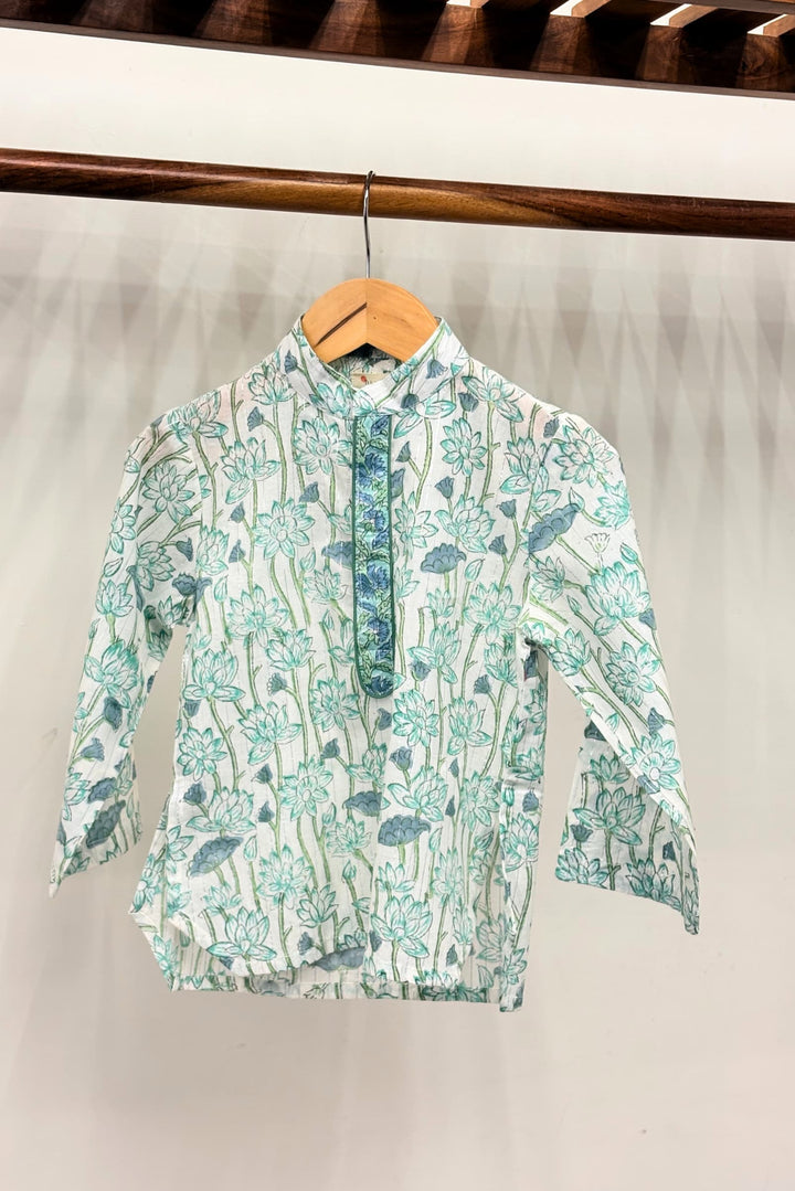 Blue Lotus Bloom Kurta Set | SHOBITAM