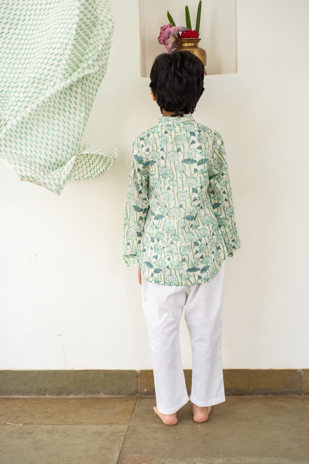 Blue Lotus Bloom Kurta Set | SHOBITAM