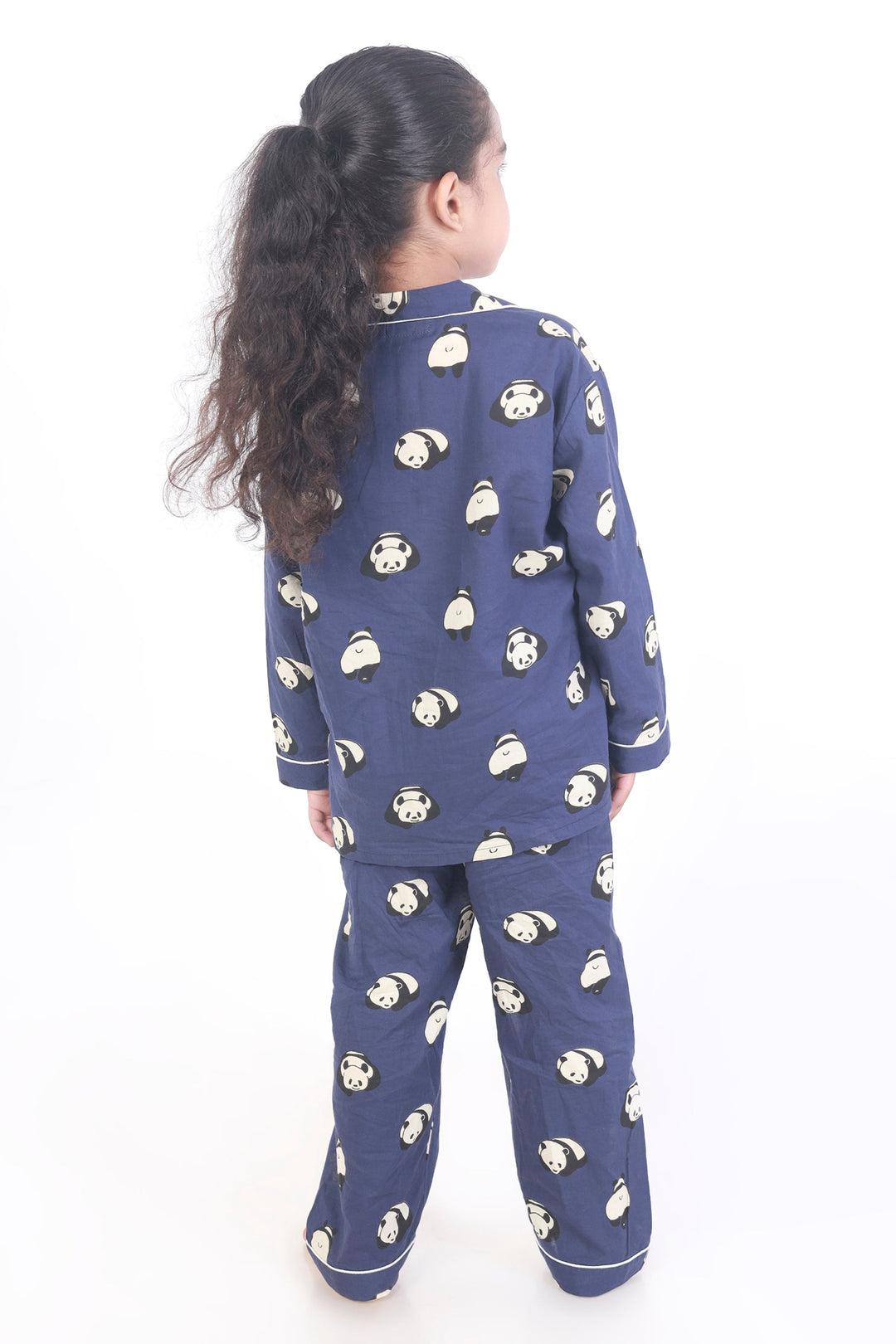 Sleepy Panda Print Cotton Shirt & Pyjama Nightsuit for Kids Unisex | SHOBITAM