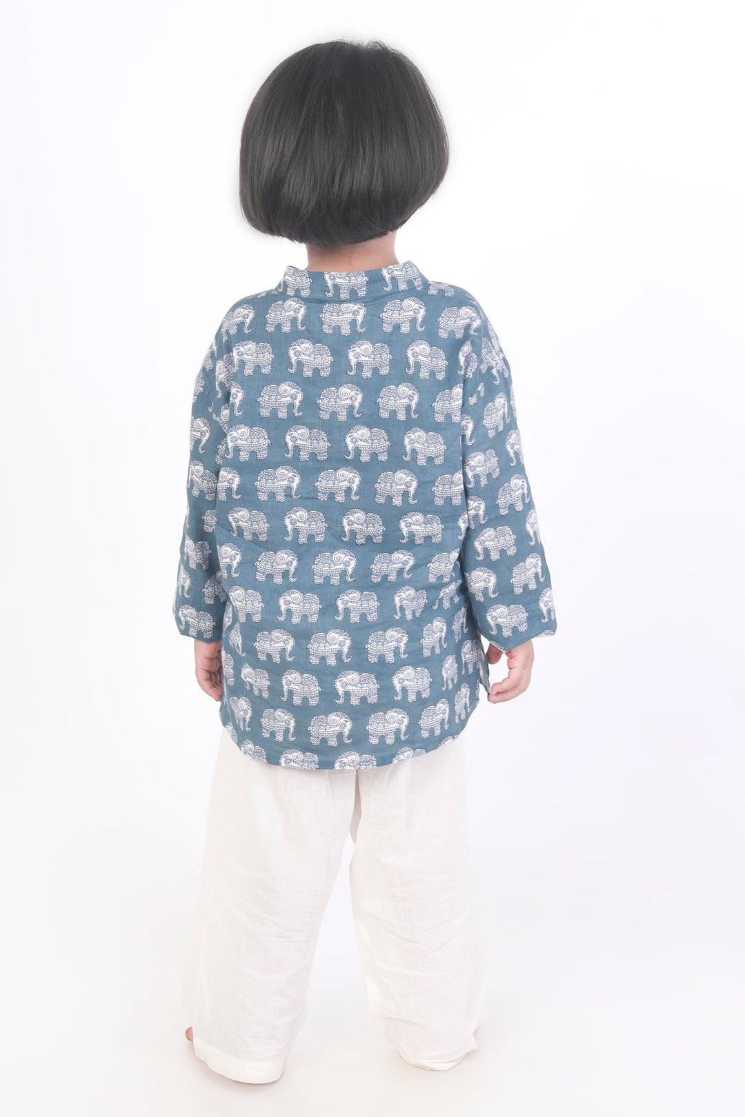 Jumbo King Elephant Print Cotton Kurta & Pyjama Nightsuit Set – Kids Unisex | SHOBITAM