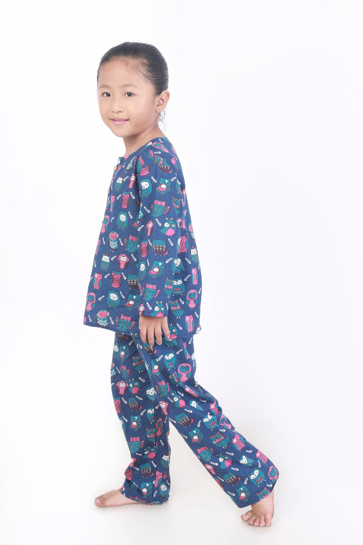Sleepy Owl Cotton Nightsuit for Kids Unisex | SHOBITAM