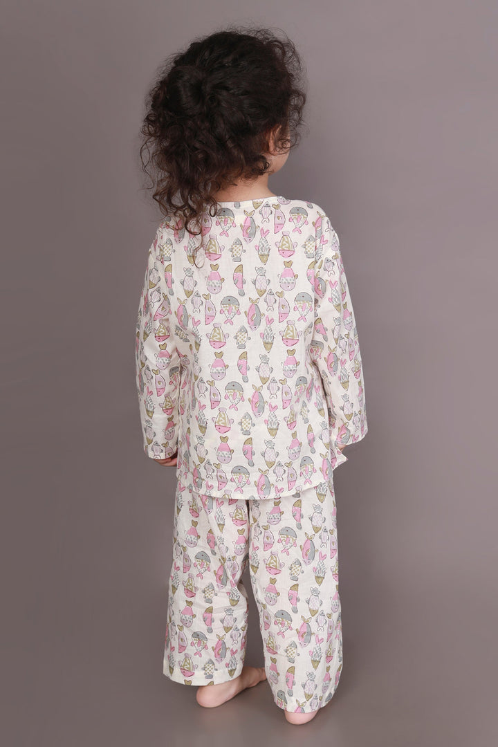 Nemo Land Print Kurta Pajama Nightsuit Set for Kids Unisex | SHOBITAM