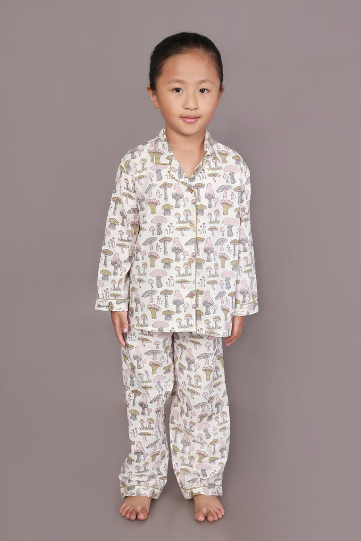 My Mushroom Story Print Shirt & Pyjama Unisex Nightsuit | SHOBITAM