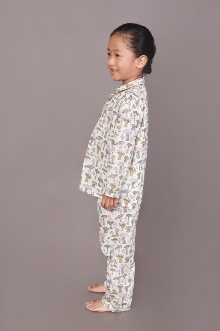 My Mushroom Story Print Shirt & Pyjama Unisex Nightsuit | SHOBITAM
