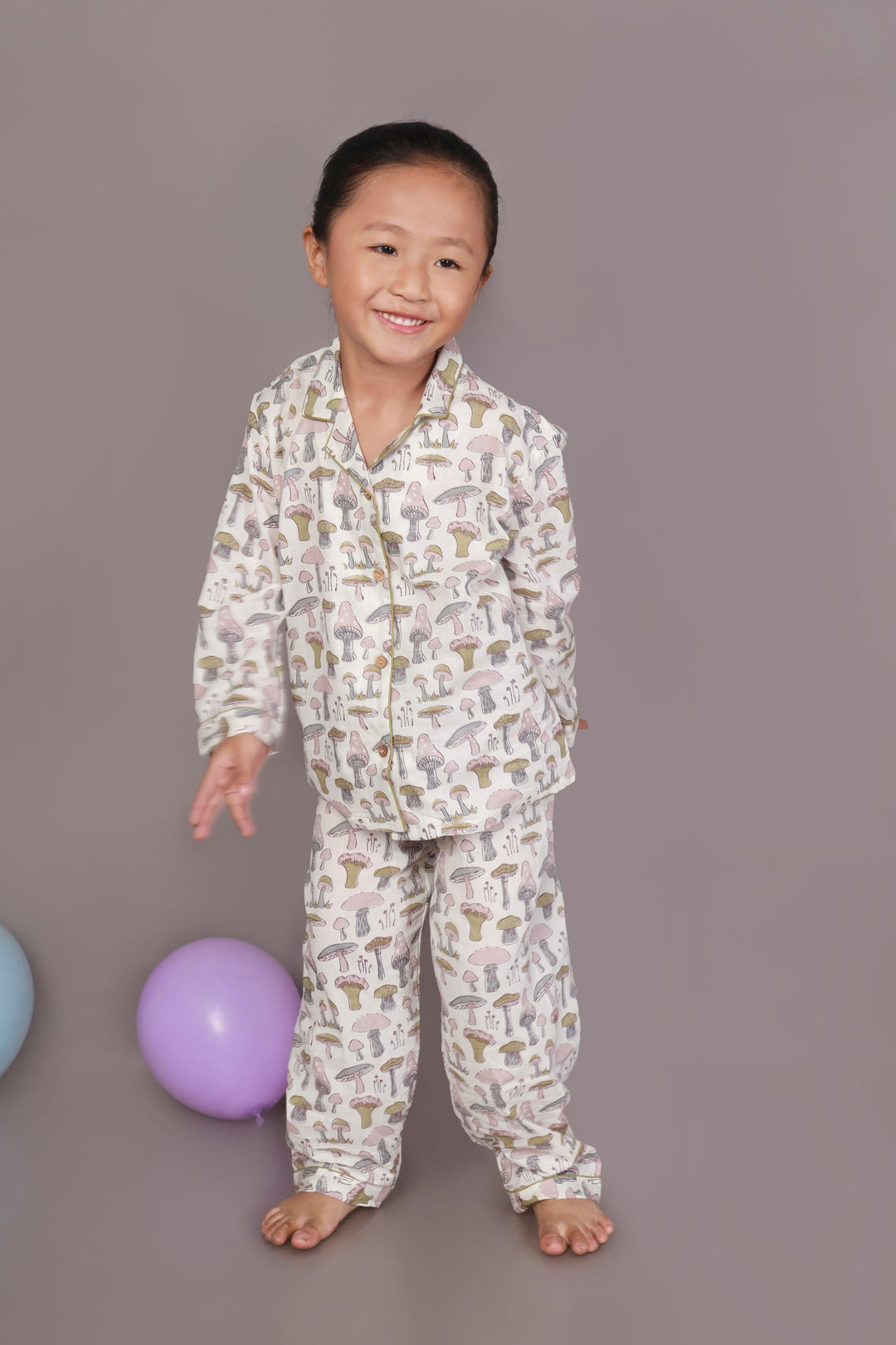 My Mushroom Story Print Shirt & Pyjama Unisex Nightsuit | SHOBITAM