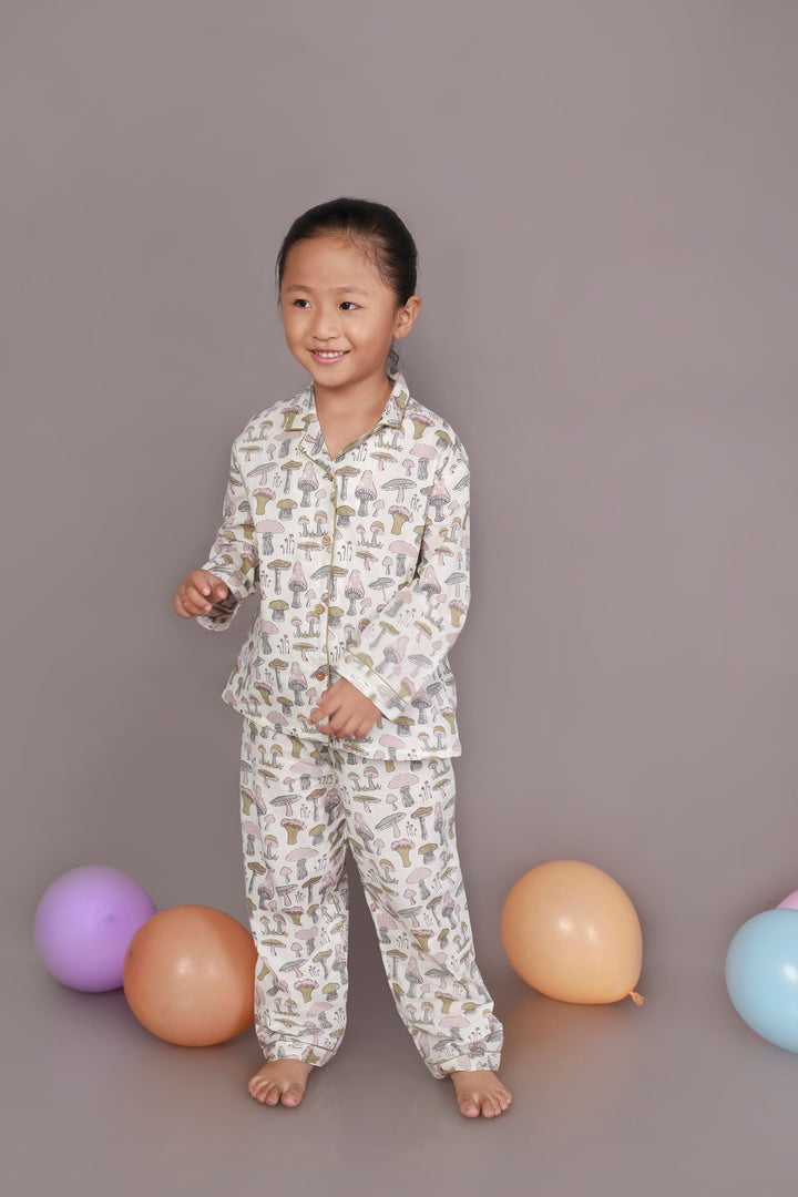 My Mushroom Story Print Shirt & Pyjama Unisex Nightsuit | SHOBITAM