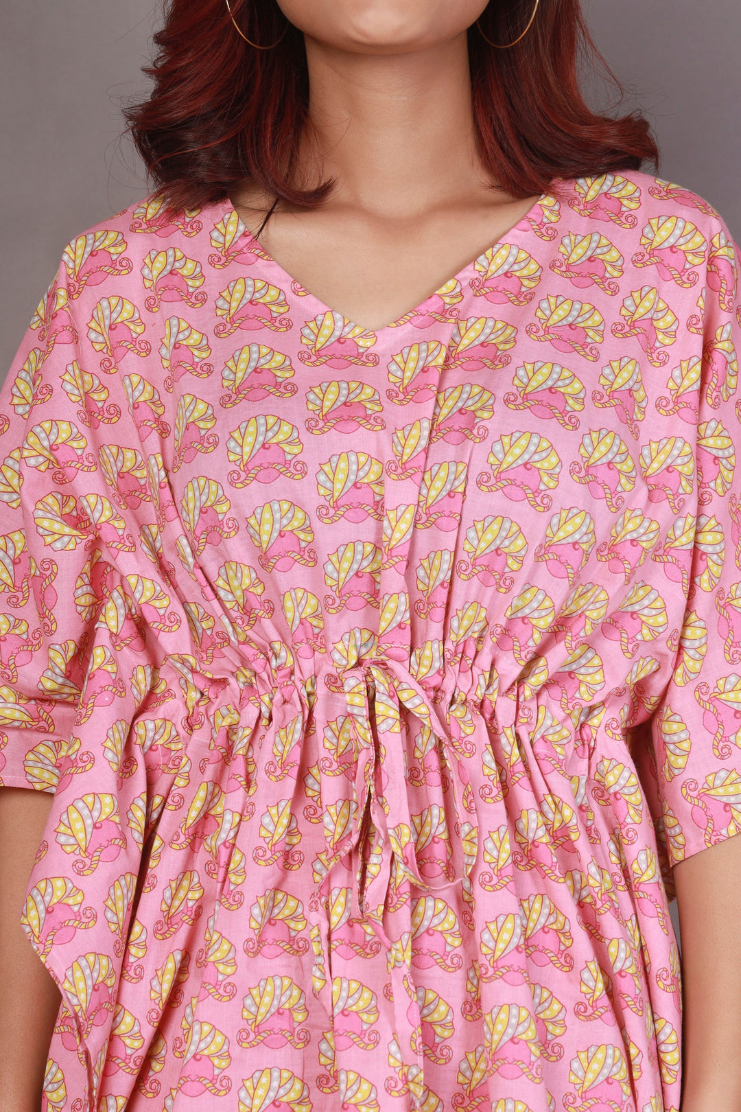 Pink Play Quirky Print Kaftan Set | SHOBITAM