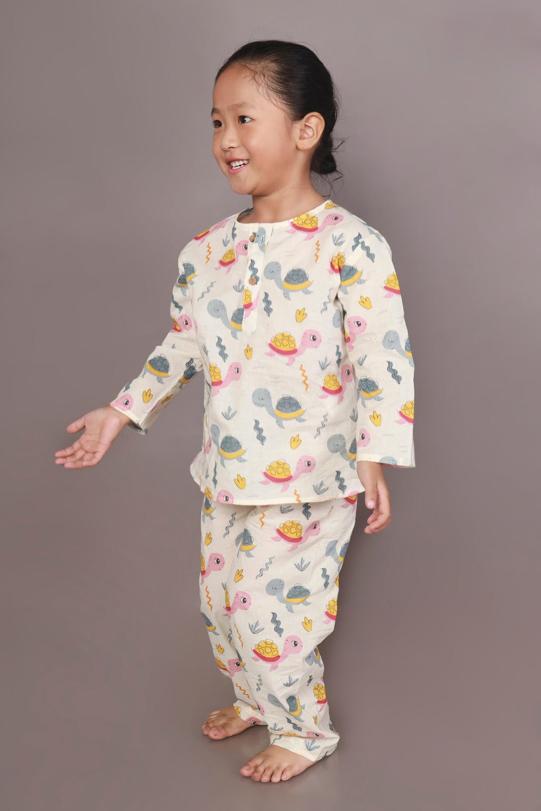 Turtle Stories Print Co-ord Set for Kids Unisex | SHOBITAM