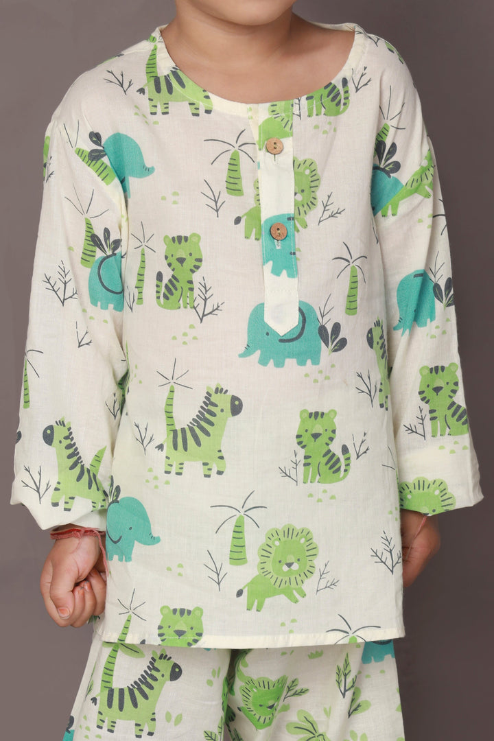 My Jungle Book Cotton Kurta & Pajama Set for Kids Unisex | SHOBITAM