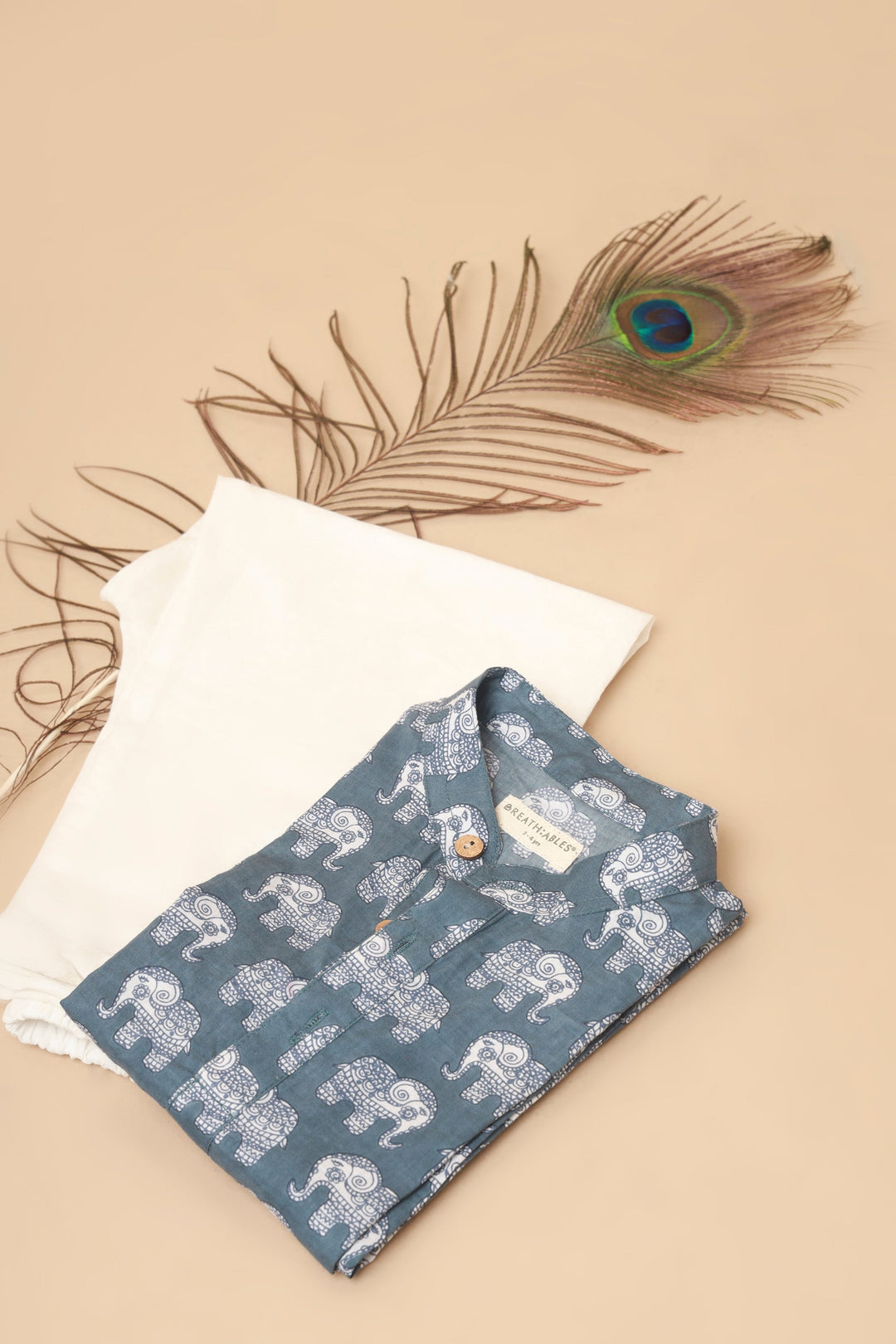 Jumbo King Elephant Print Cotton Kurta & Pyjama Nightsuit Set – Kids Unisex | SHOBITAM