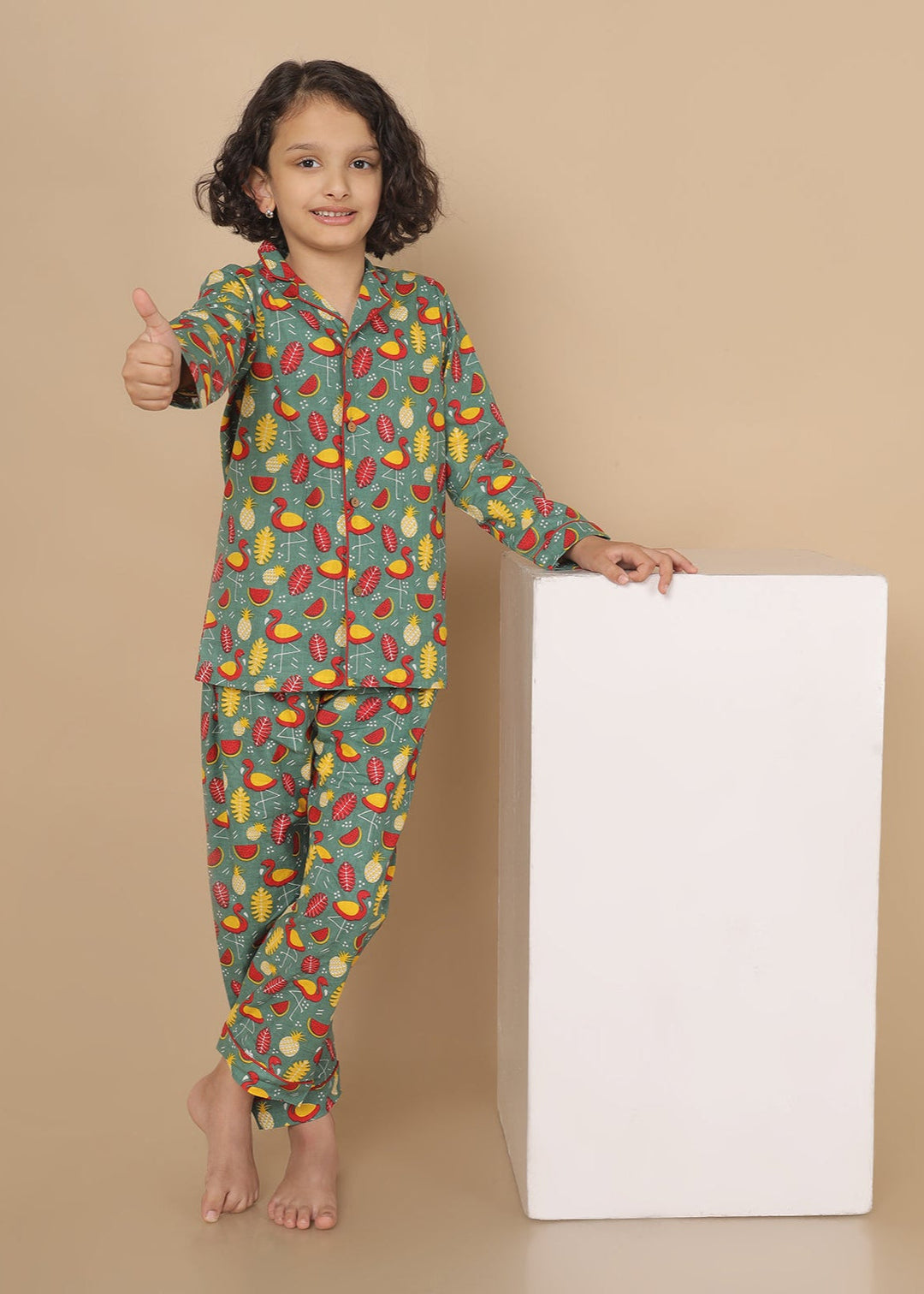 Fruit Platter print Kids Unisex NightSuit | SHOBITAM