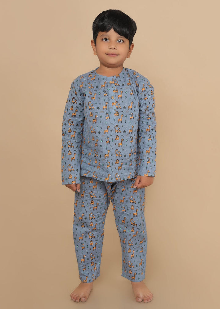 Giraffe Land Cotton Nightsuit | SHOBITAM