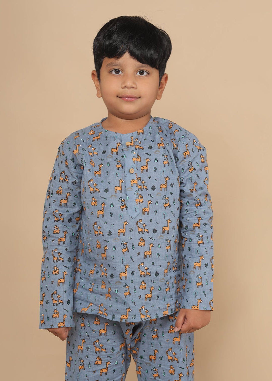 Giraffe Land Cotton Nightsuit | SHOBITAM