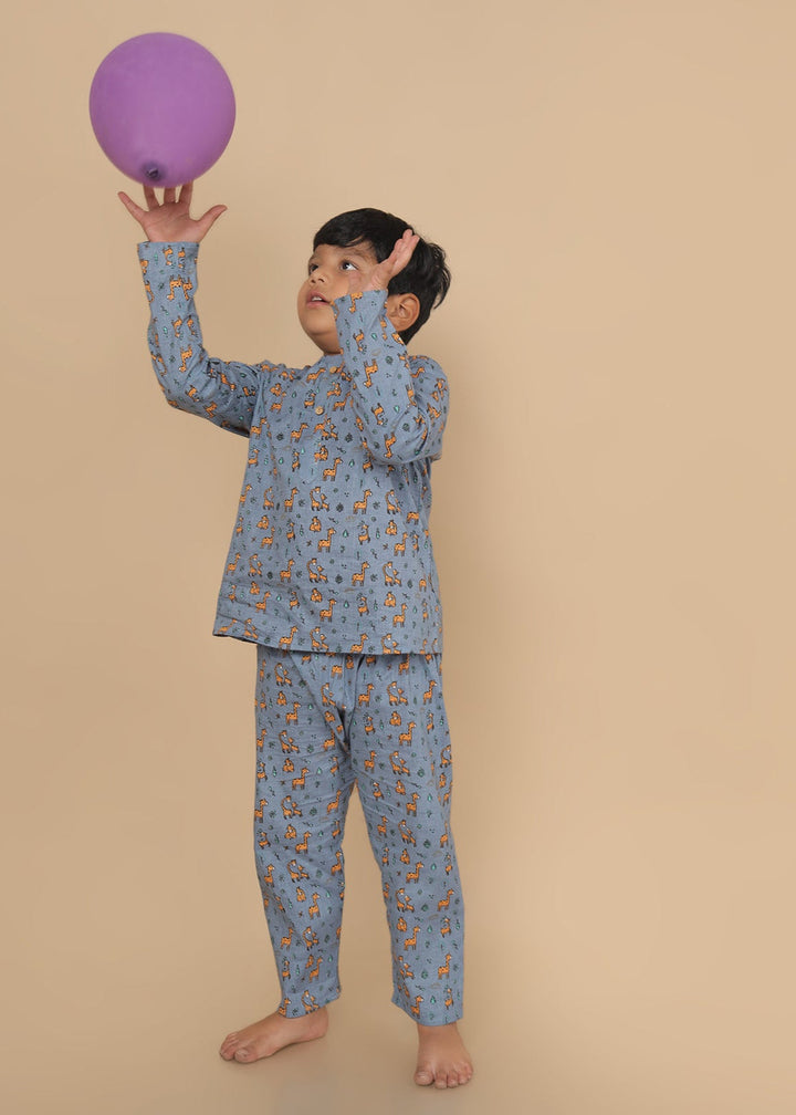 Giraffe Land Cotton Nightsuit | SHOBITAM