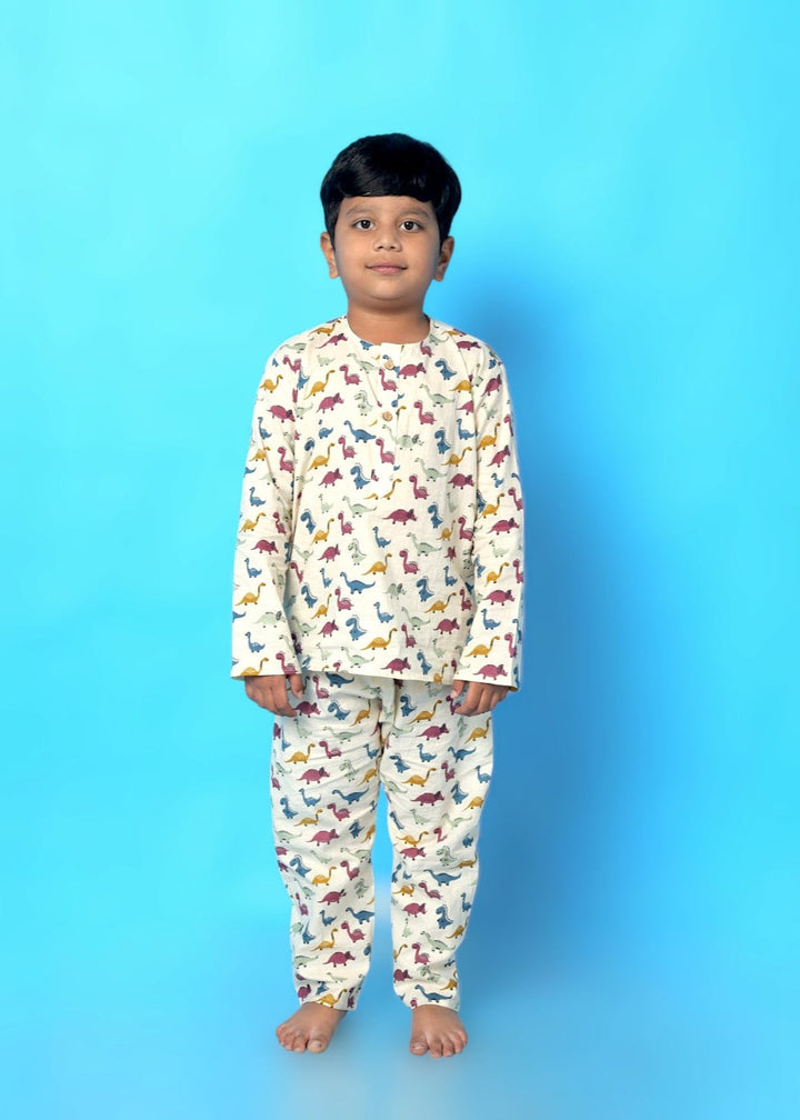 My Dinosaur Park Print Kids Unisex Nightsuit | SHOBITAM