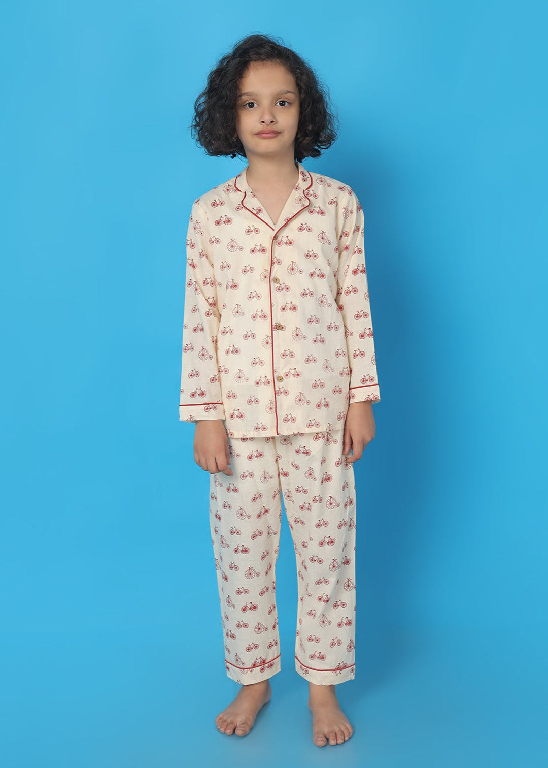 Happy Cycle Print Kids Unisex Nightsuit | SHOBITAM