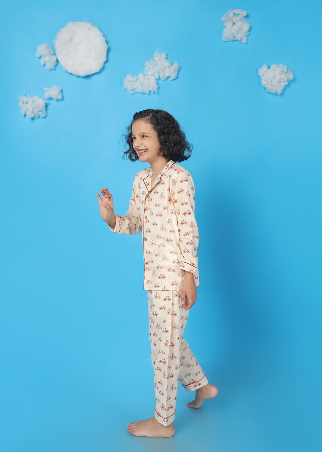 Happy Cycle Print Kids Unisex Nightsuit | SHOBITAM