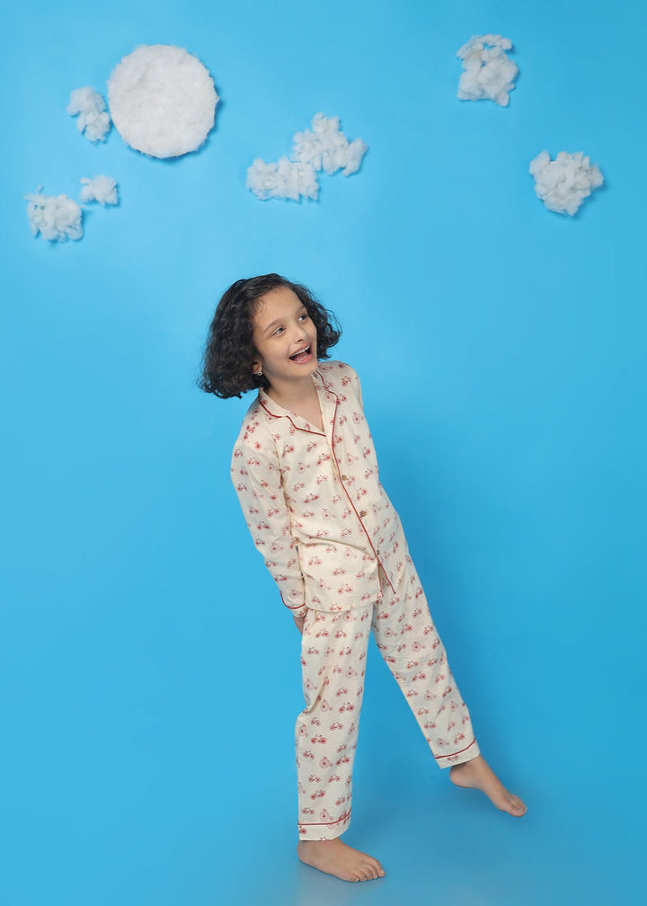 Happy Cycle Print Kids Unisex Nightsuit | SHOBITAM