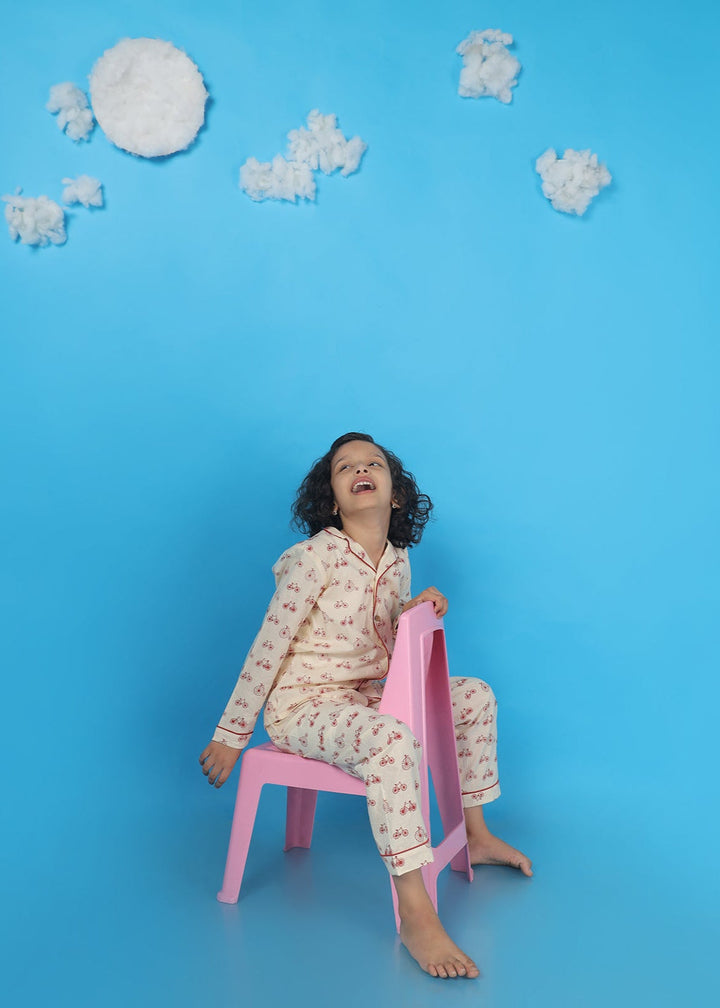 Happy Cycle Print Kids Unisex Nightsuit | SHOBITAM