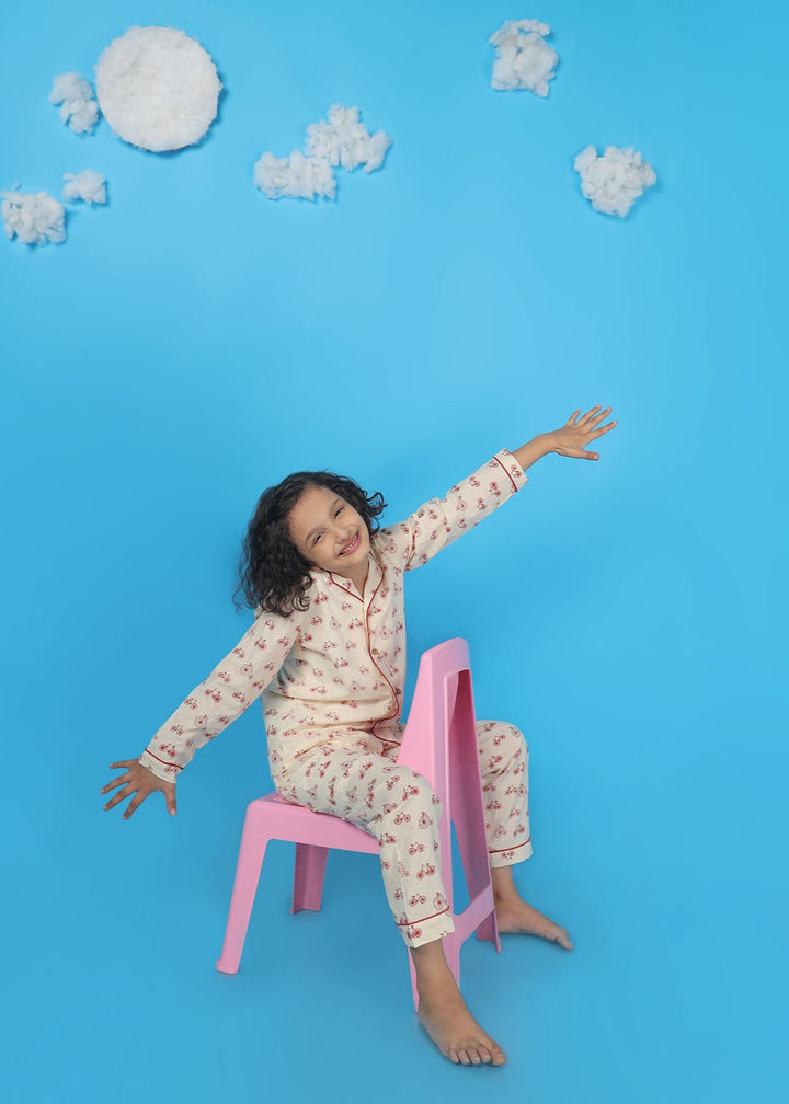 Happy Cycle Print Kids Unisex Nightsuit | SHOBITAM