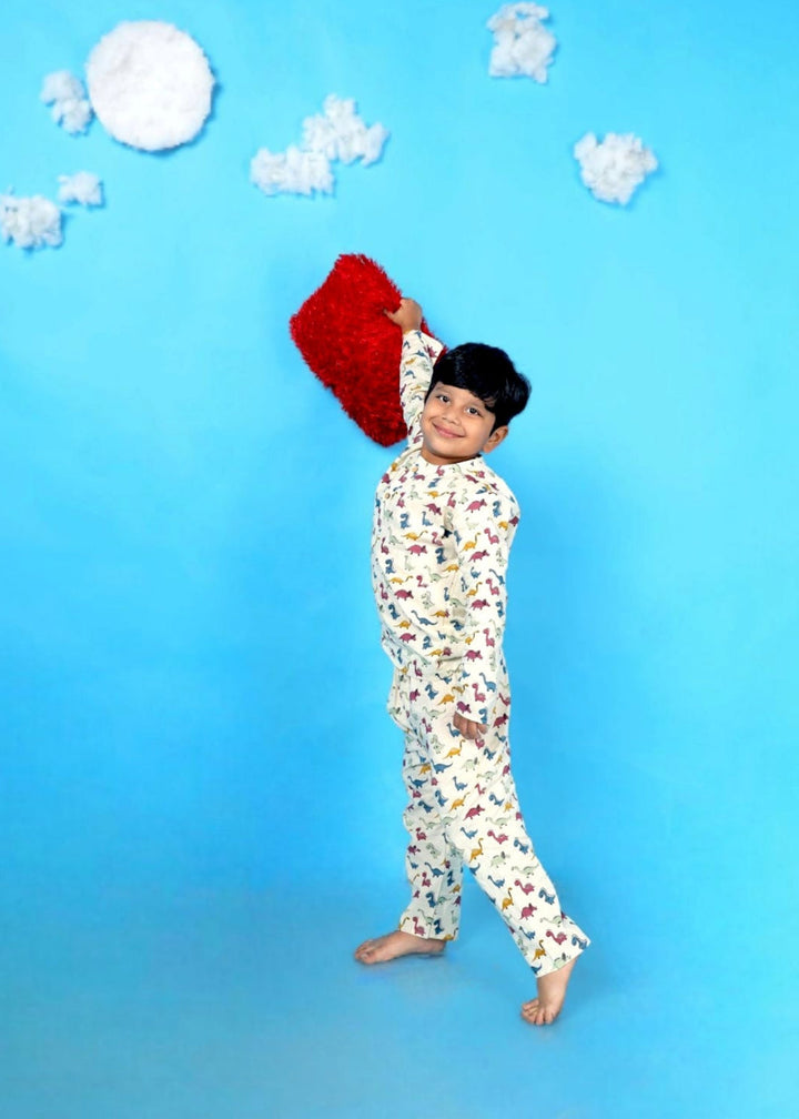 My Dinosaur Park Print Kids Unisex Nightsuit | SHOBITAM