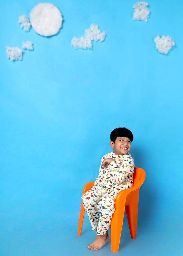 My Dinosaur Park Print Kids Unisex Nightsuit | SHOBITAM