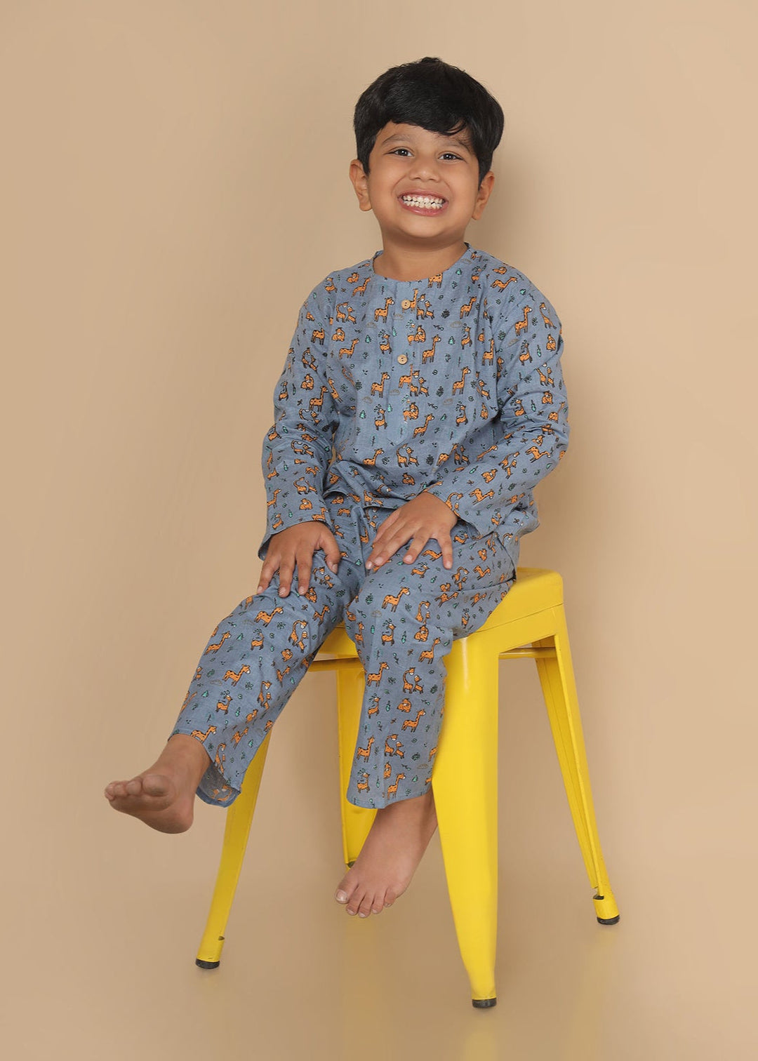Giraffe Land Cotton Nightsuit | SHOBITAM