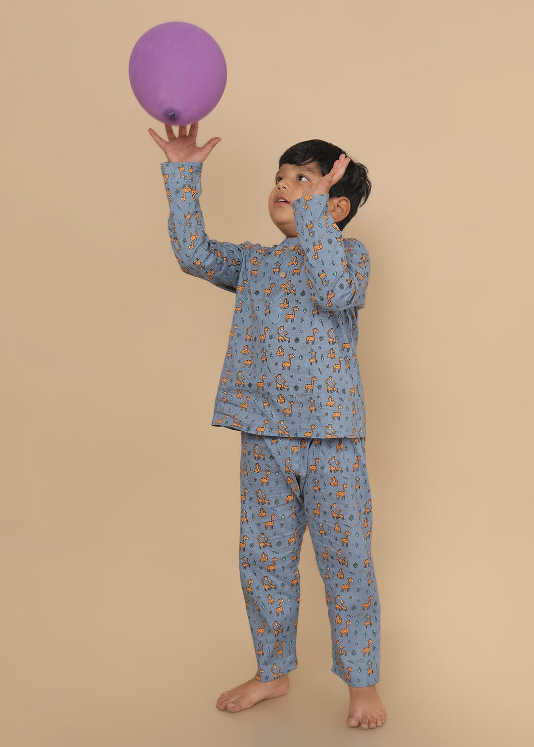 Giraffe Land Cotton Nightsuit | SHOBITAM