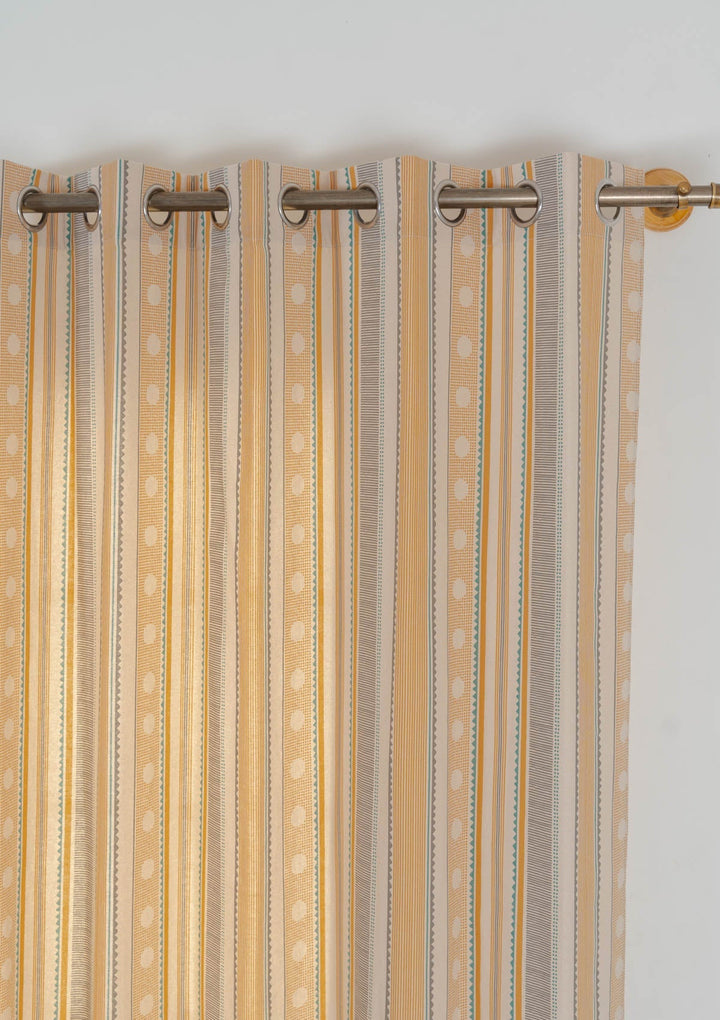 Buru 100% cotton boho curtain for living room - Light Reduction - Mustard - Single - Single Piece | SHOBITAM