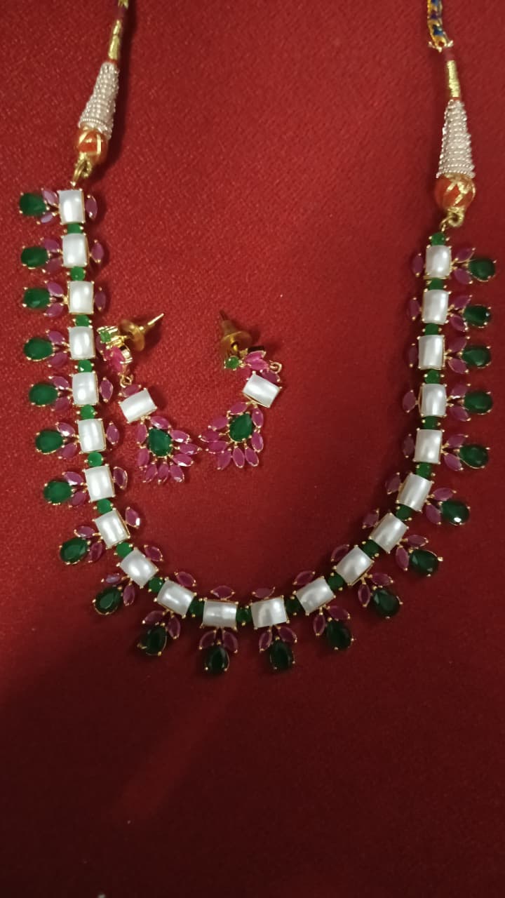 Traditional Kundan Stone Necklace Set  | SHOBITAM