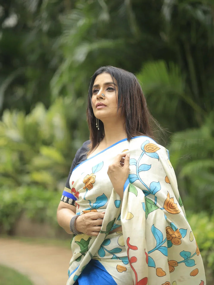 Ushn Kalamkari Saree | SILK MARK CERTIFIED | SHOBITAM