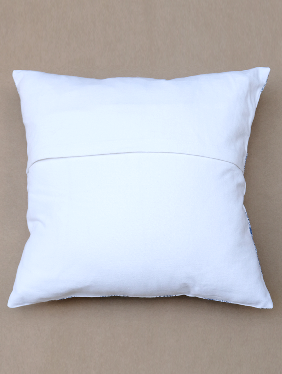 Jodhpur Joy: Distressed Print Paisley Pure Cotton Cushion Cover 16"X16'', Single piece