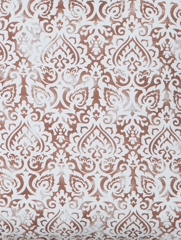 Cream Distress Ornamental Printed Cotton Cushion Cover 18"x18"1 piece