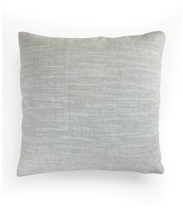 Slate Blue Cotton Slub Hand Embroidered Cushion Cover (16x16 Inches) | SHOBITAM