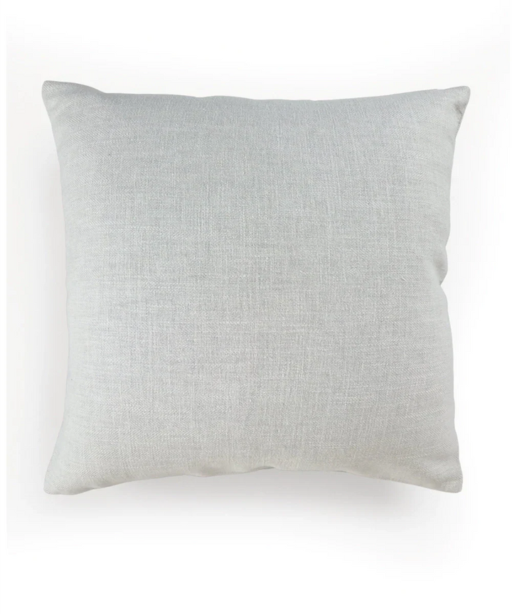 Light Beige Ecru Double Paisley Embroidered Herringbone Cotton Cushion Cover (16x16 Inches) | SHOBITAM