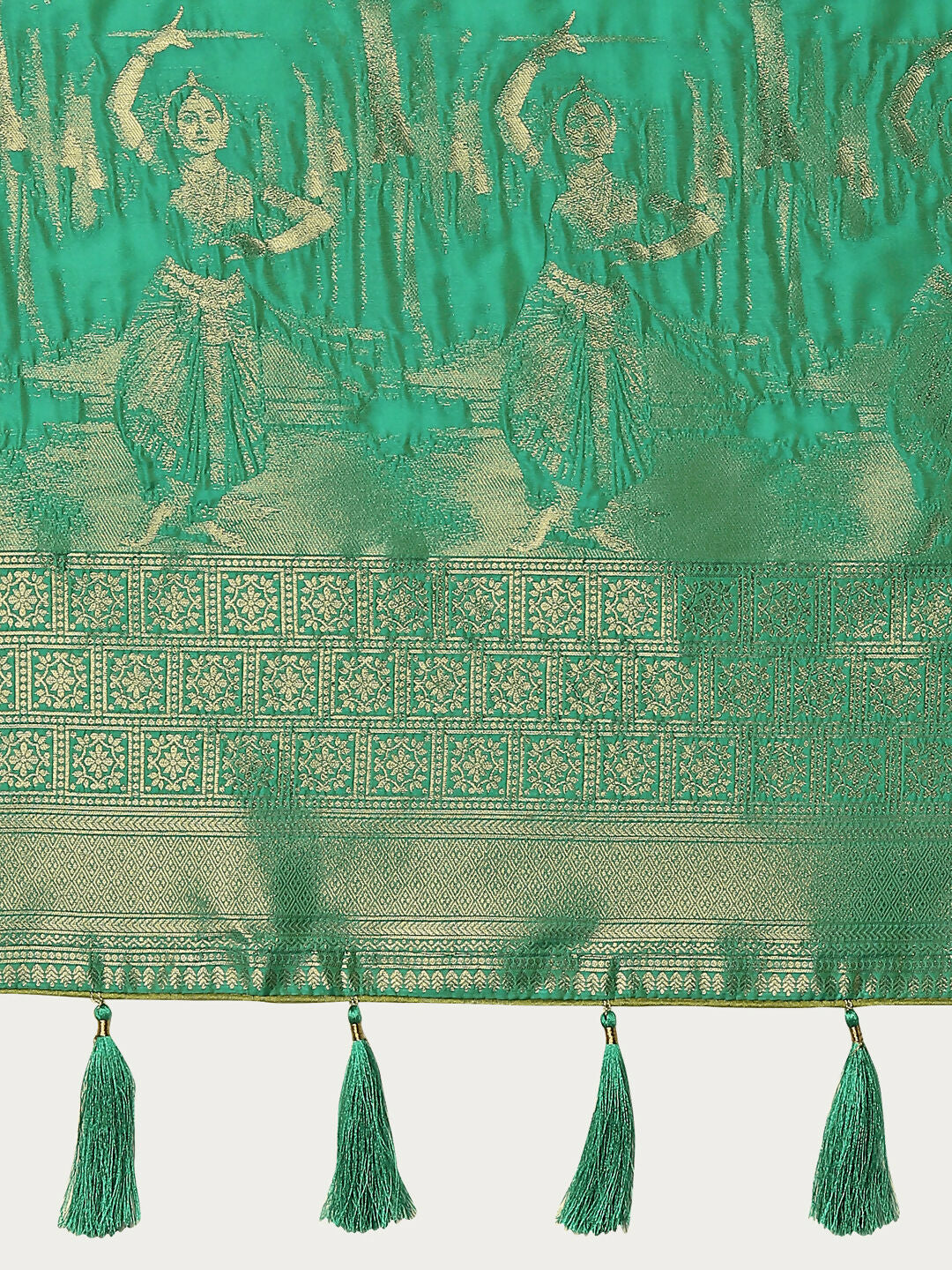 Pear Banarasi Semi Silk Saree With Zari Woven Design | SHOBITAM