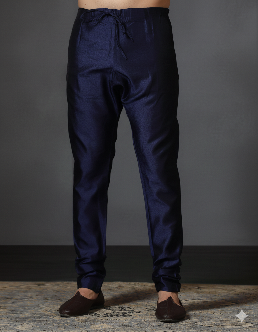Royal Regal Blue Silk Churidar For Men | SHOBITAM