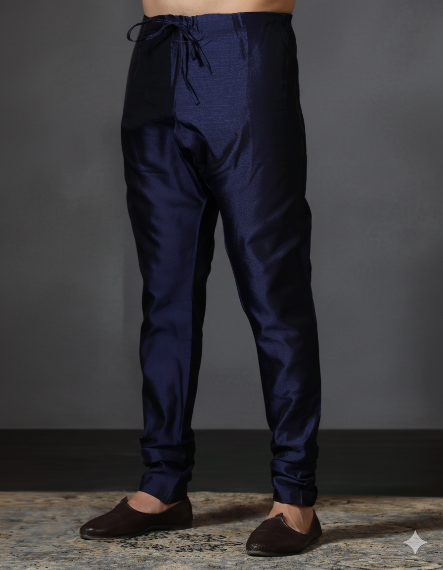 Royal Regal Blue Silk Churidar For Men | SHOBITAM