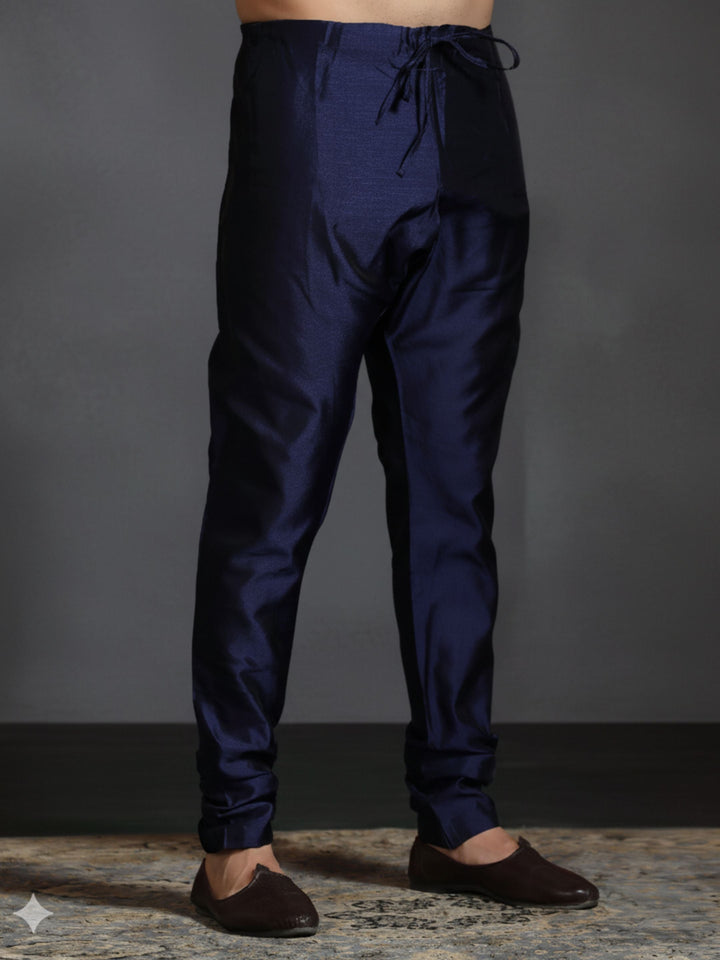 Royal Regal Blue Silk Churidar For Men | SHOBITAM