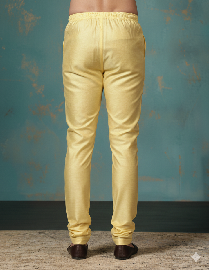 Antique Gilded Gold Silk Churidar For Men | SHOBITAM