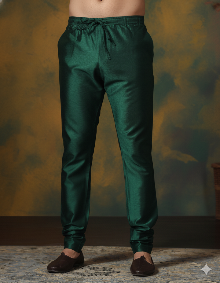 Emerald Forest Silk Churidar For Men | SHOBITAM